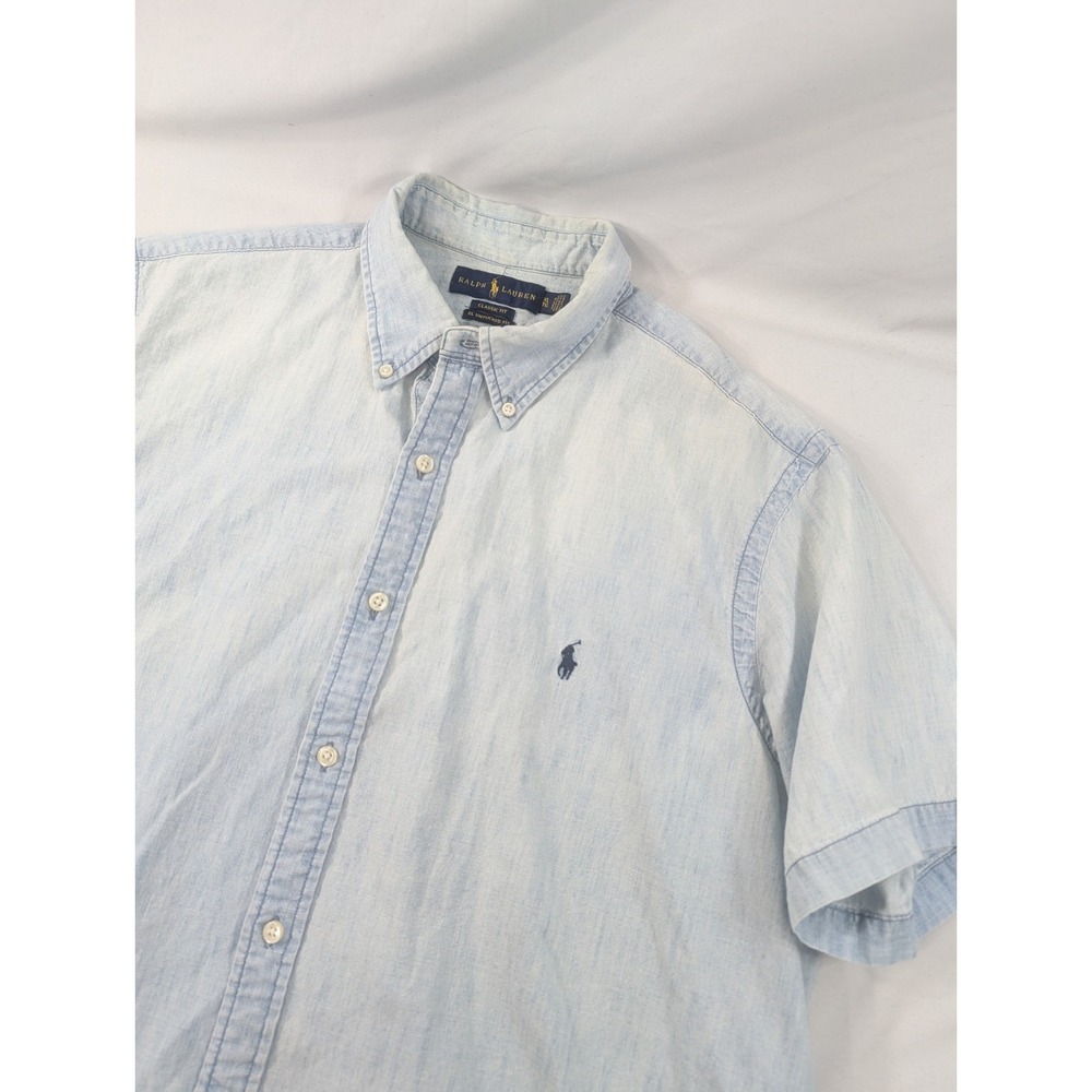 Polo Ralph Lauren Classic Fit Chambray Shirt Men XL Button Down Untucked Fit